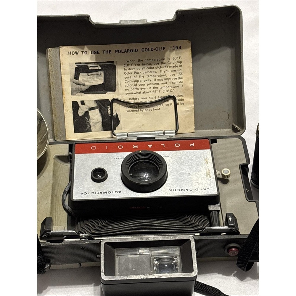Vintage Polaroid 104 Land Camera w/ Flash + Ansco Readyflash Camera Untested